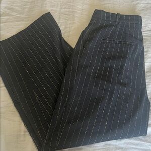 H&M Black Trousers with White Pinstripes